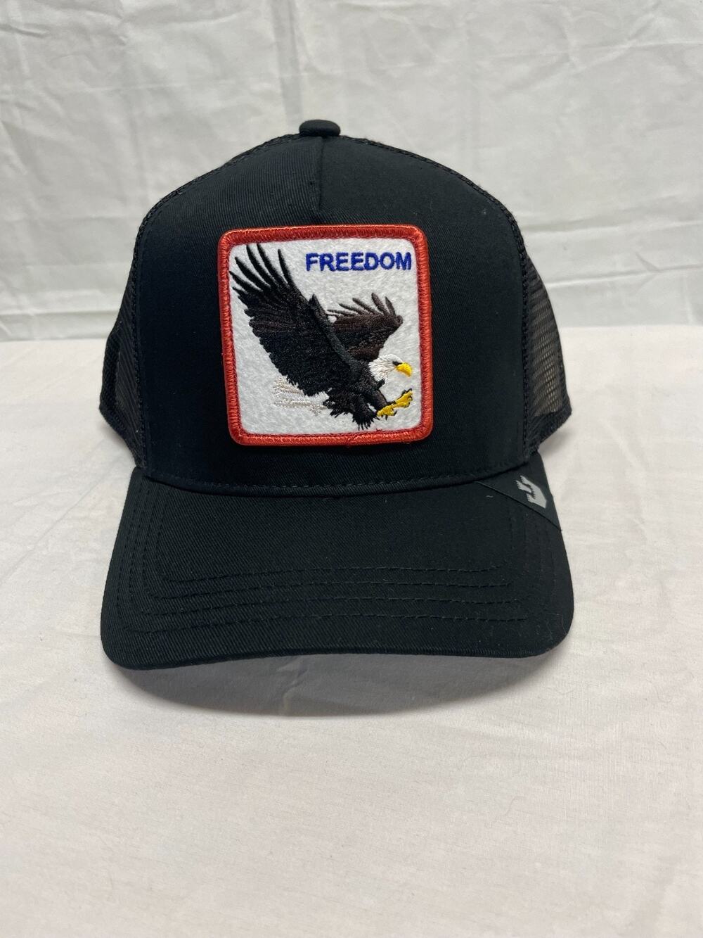 Goorin Bros. All Black Eagle FREEDOM Embroidered Patch Trucker Snapback Hat NWT